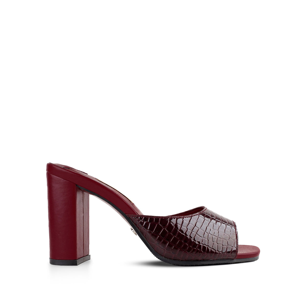 Lana - Women's Crocodile Print Oxblood Heels