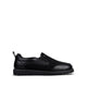 Hugh - Men's Black Pebble Leather and Mesh Fabric Sneaker