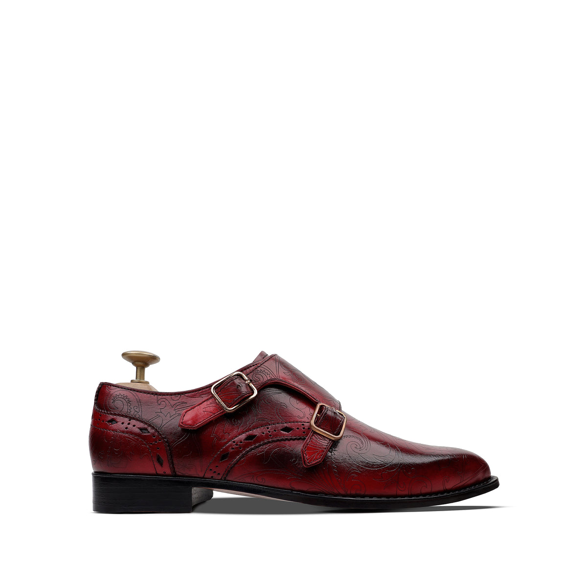 Clyde - Men's Oxblood Calf Leather Goodyear Welted Bespoke Double Monkstrap