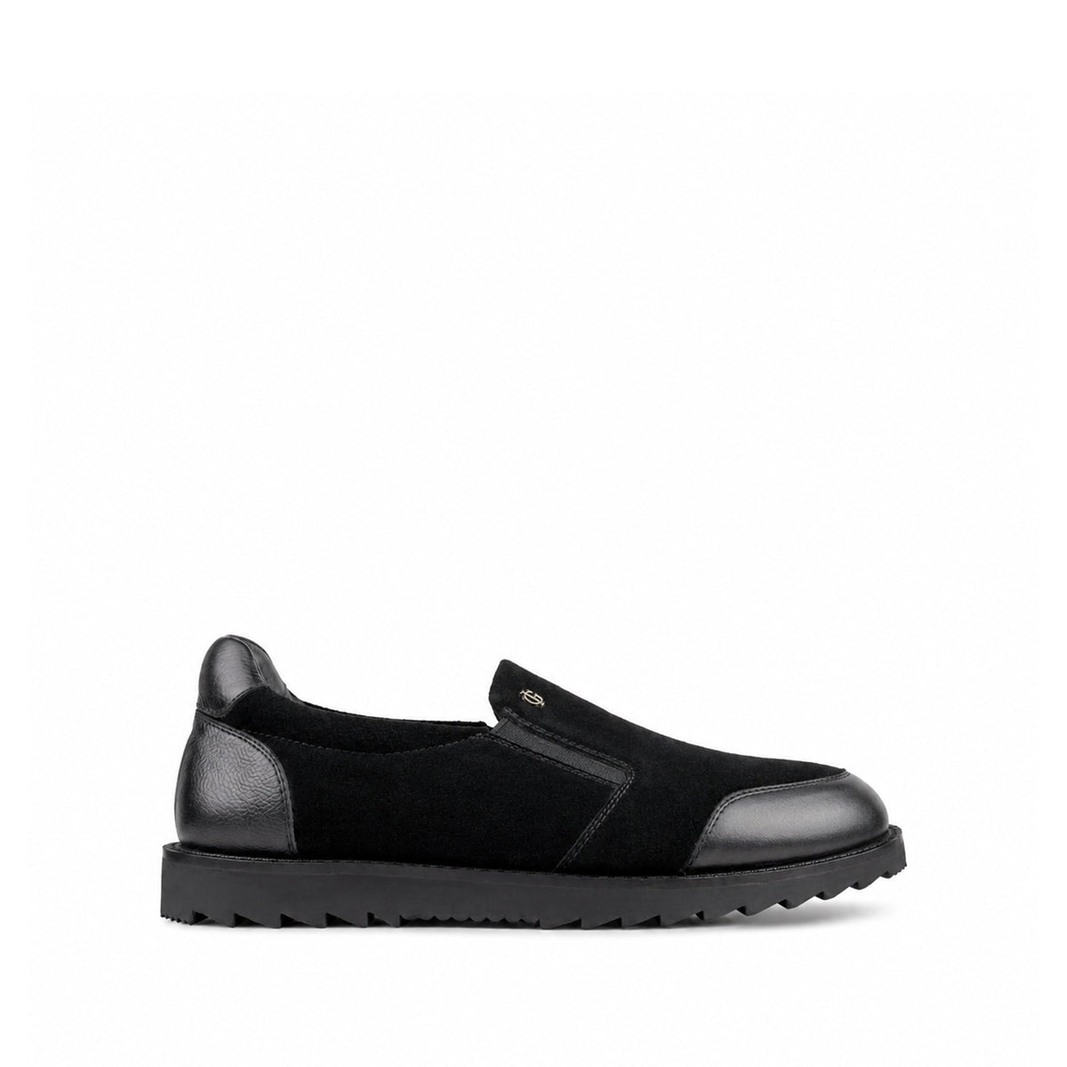 Amador - Men's Black Suede and Milled Leasther Sneaker