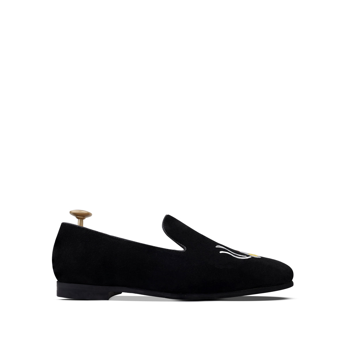 David - Men's Black Suede & Embroidery Loafer