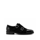 Carden - Men's Black Patent Leather and Kid Suede Double Monkstrap
