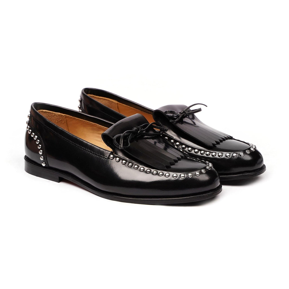 STUDDED APRON FRINGE LOAFER - Gomila Intersole