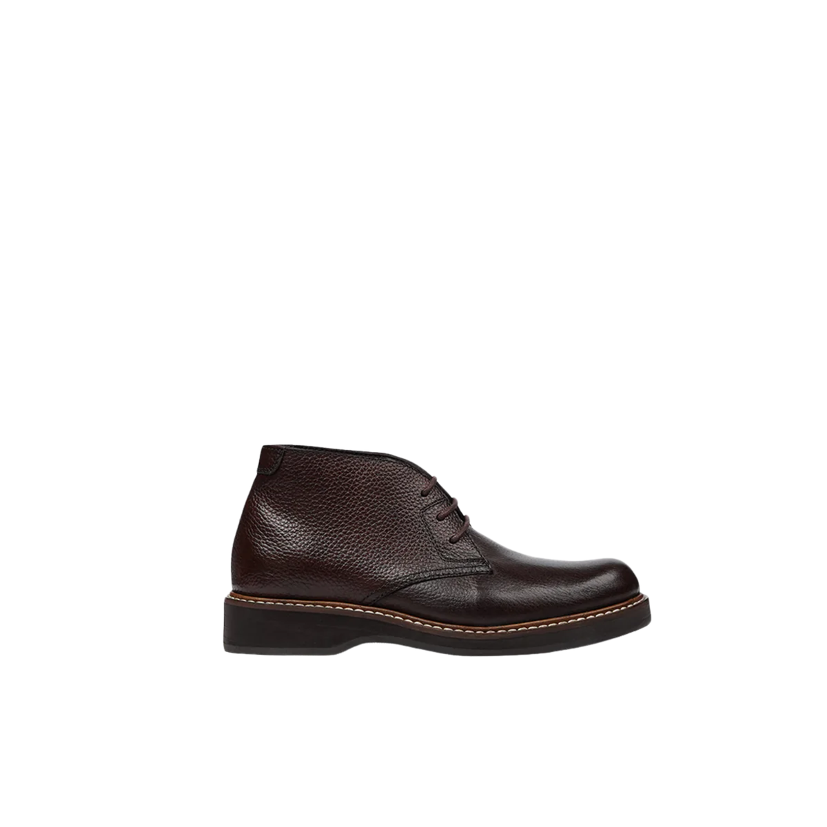 Alanso - Kid's Dark Brown Pebble Grain Leather Chukka Boot (5-12 Years Old)