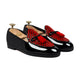 Avero - Men's Black Patent and Red Suede Hand Woven Leather Loafer
