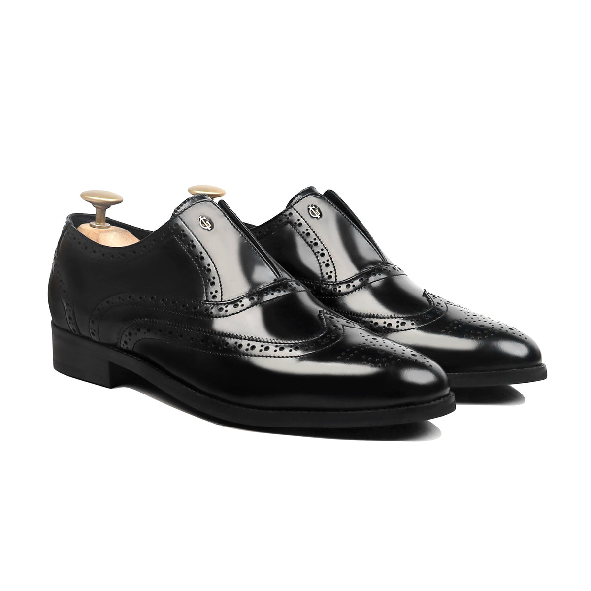 Rivo - Men's Black Box Leather High Shine Oxford Shoe