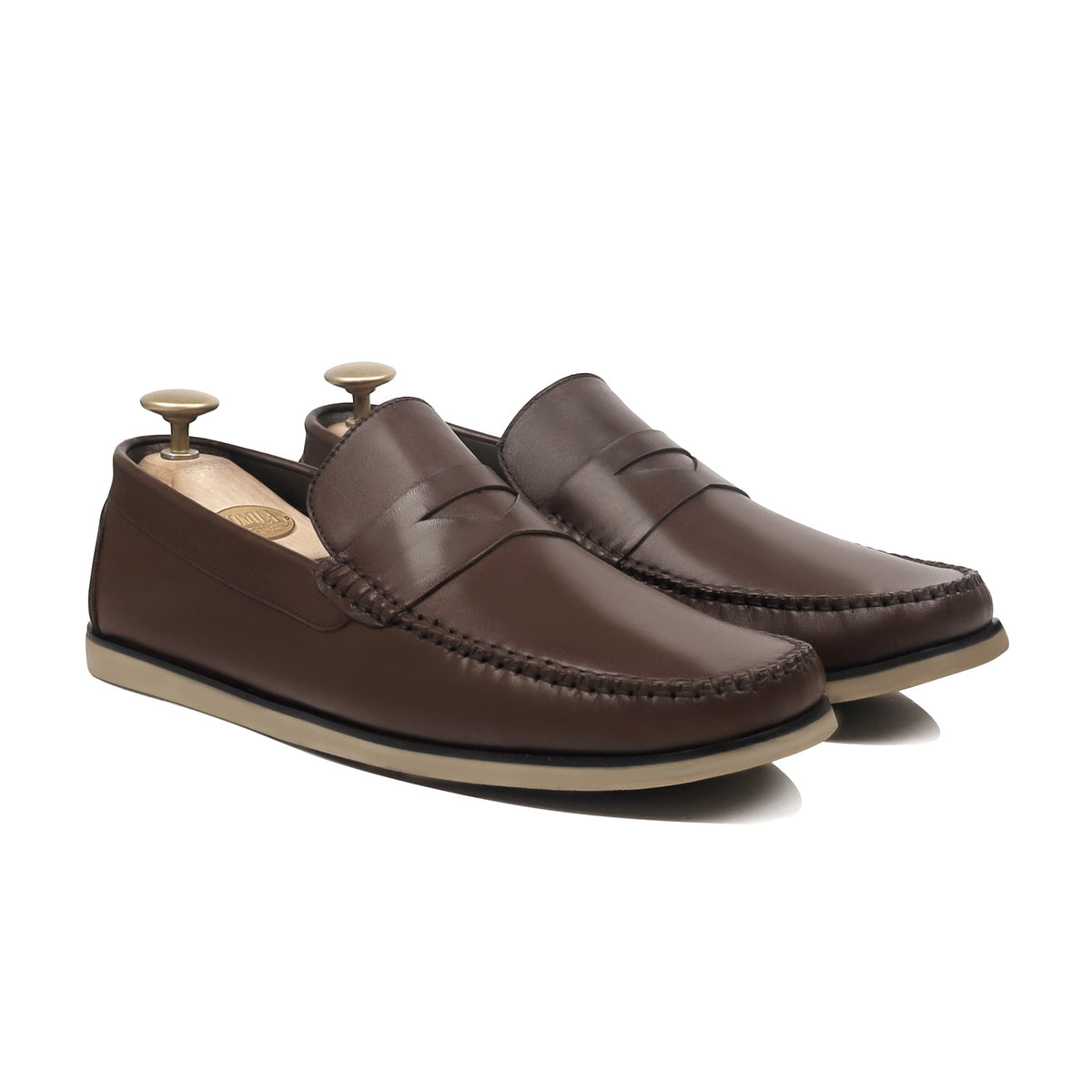 Syrex - Men's Dark Brown Calf Leather Loafer