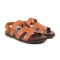 Nathan - Men's Light Brown Calf Leather Sandal