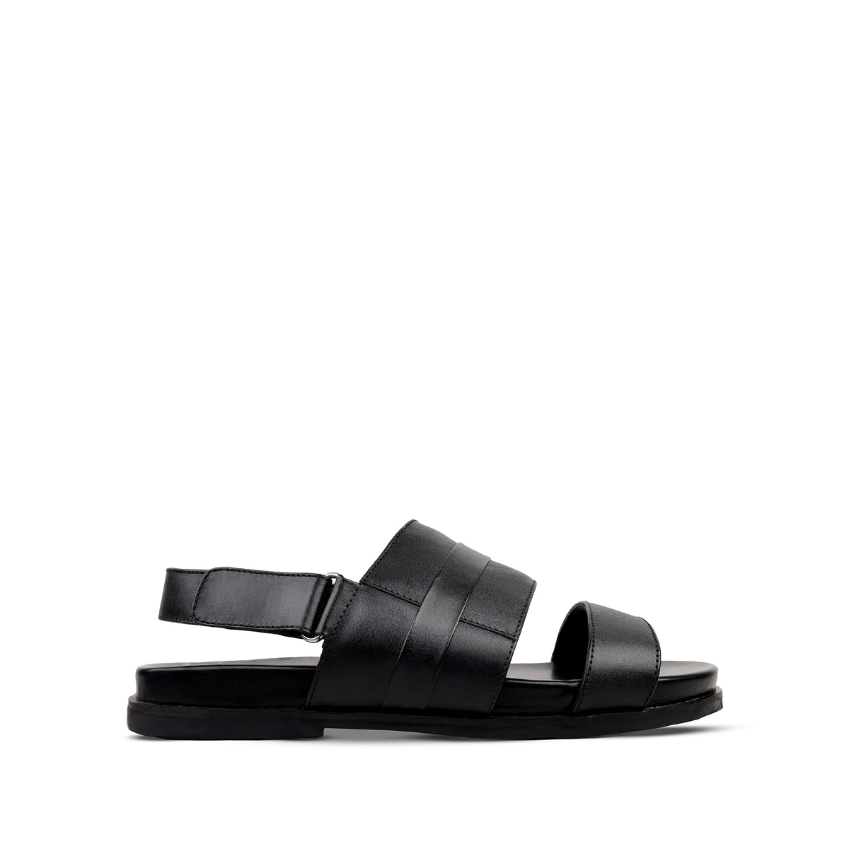 Fidel  - Men's Black Calf Leather Sandal