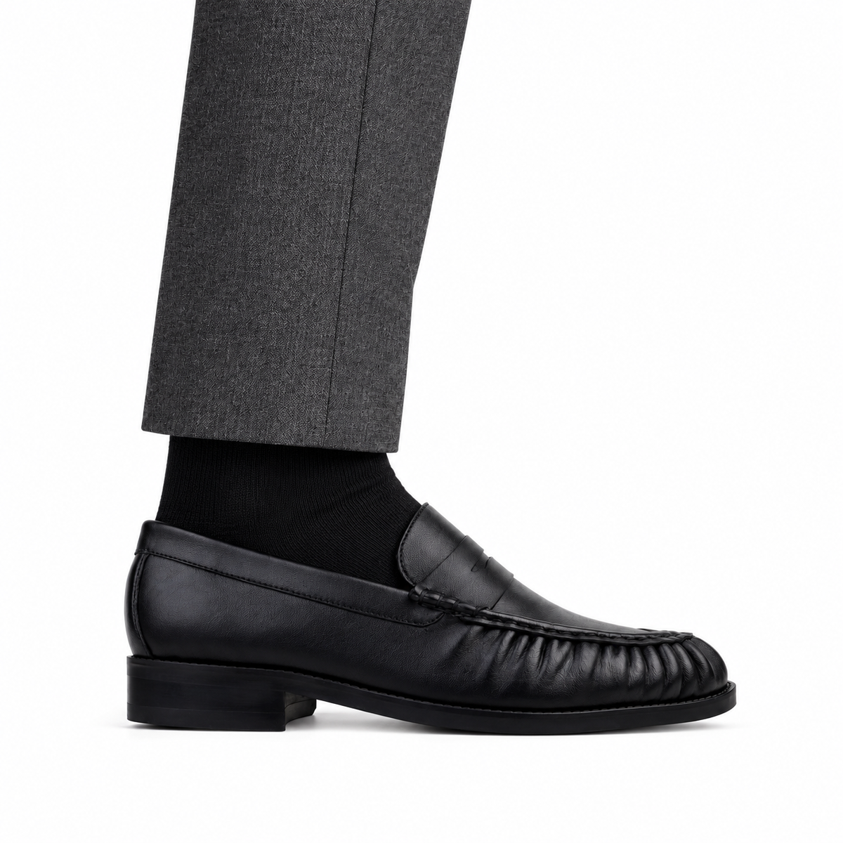 Alexis - Men's Black Sheep Skin Leather Loafer