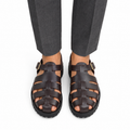 Balmo - Men's Dark Brown Calf Leather Sandal