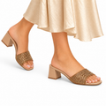 Mara - Women's Champagne Rhinestone 50mm Heels