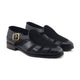 Pedri - Men's Black Calf Leather and Kid Suede Sandal