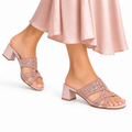 Jada - Women's Pink Hand Set Crystals 50mm Heels