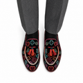Clifford - Men's Black Suede Embroidery Goodyear Welted Bespoke Loafer