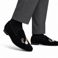 David - Men's Black Suede & Embroidery Loafer