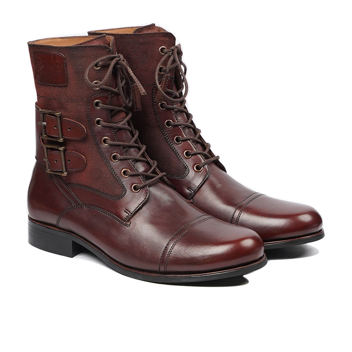 Ankawa - Men's Reddish Brown Canvas and Calf Leather Boot