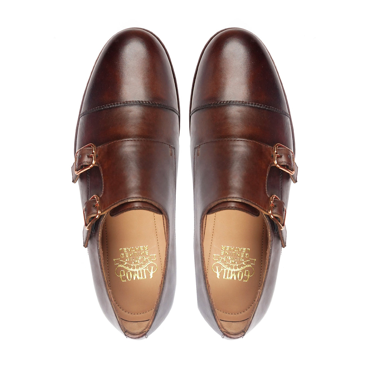 Bantly - Men's Dark Brown Calf leather Double Monkstrap