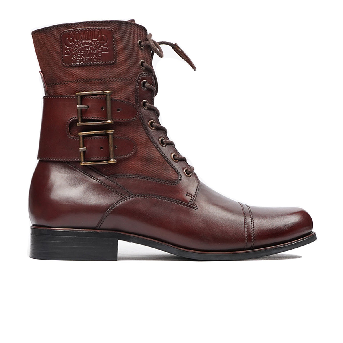 Ankawa - Men's Reddish Brown Canvas and Calf Leather Boot