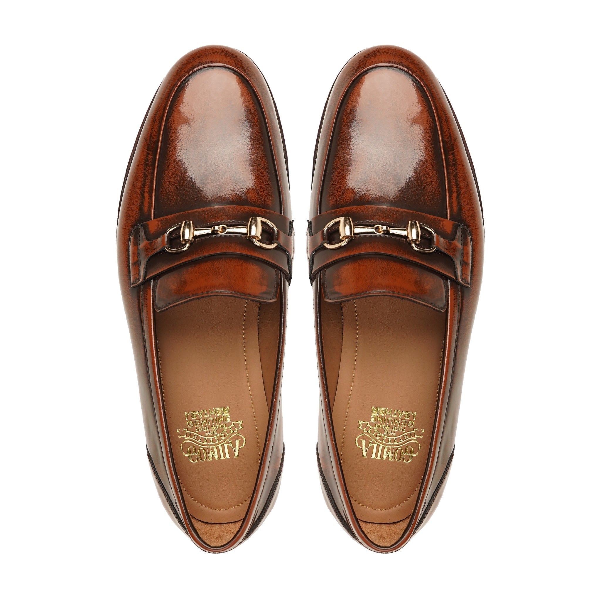 Corato - Men's Brown Patina Box Leather High Shine Loafer