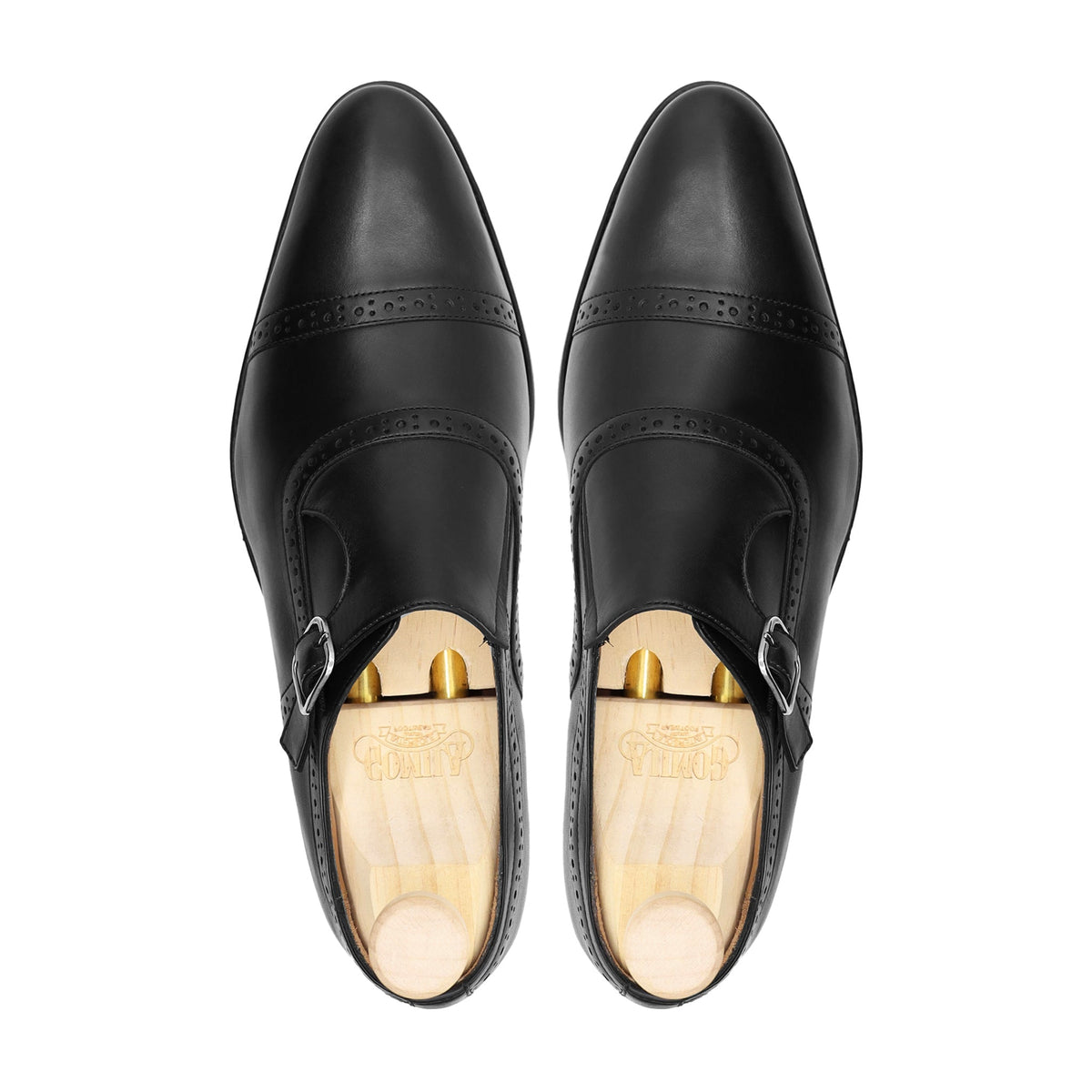 Arujo - Men's Black Calf Leather Single Monkstrap