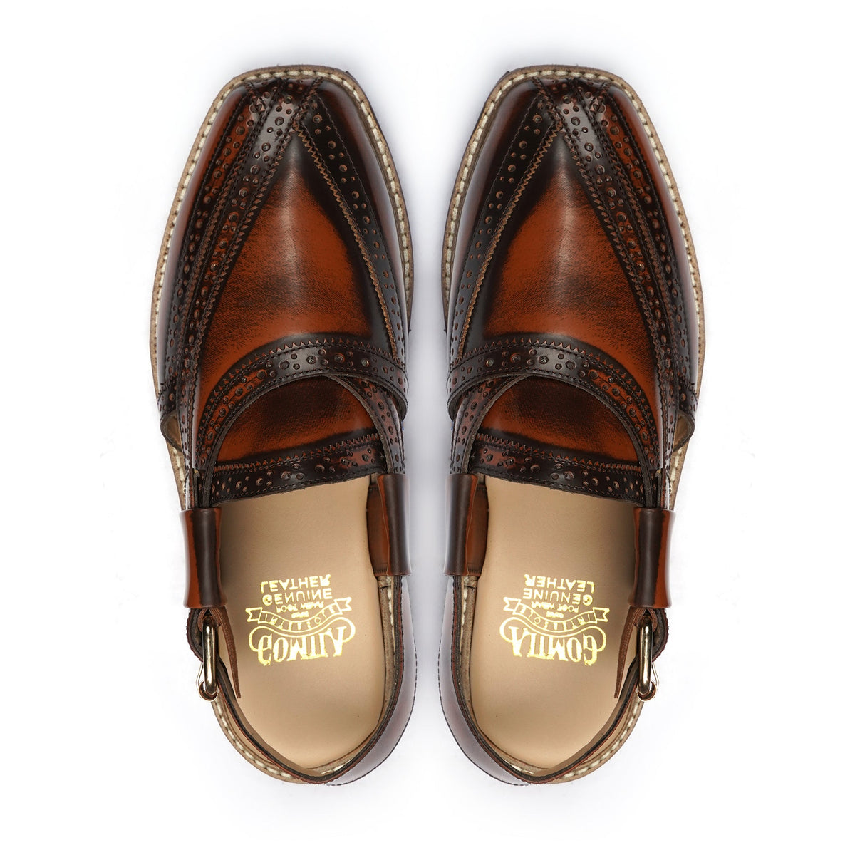 BROWN BURNISHED NOUROZE CHAPPAL - Gomila Intersole