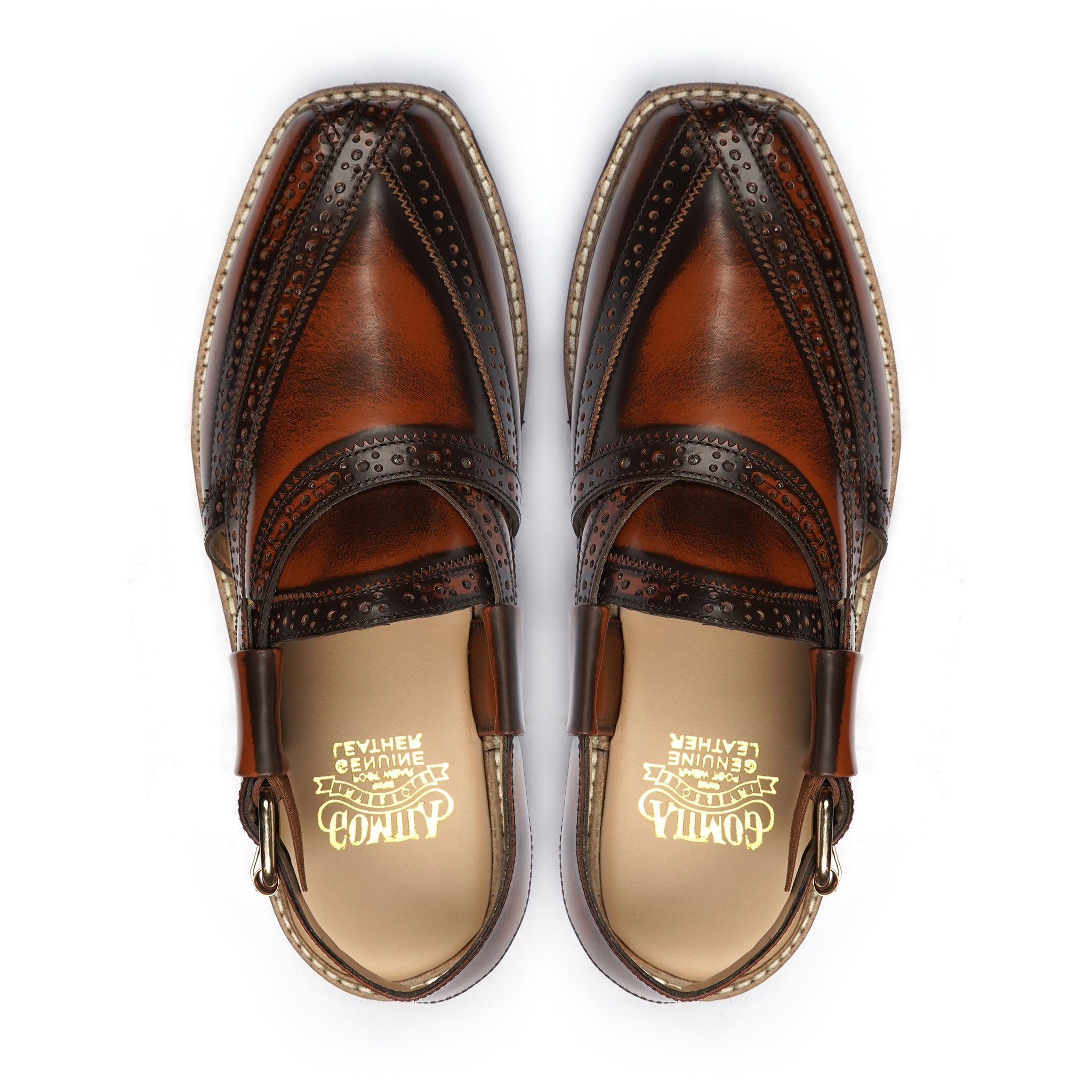 BROWN BURNISHED NOUROZE CHAPPAL - Gomila Intersole