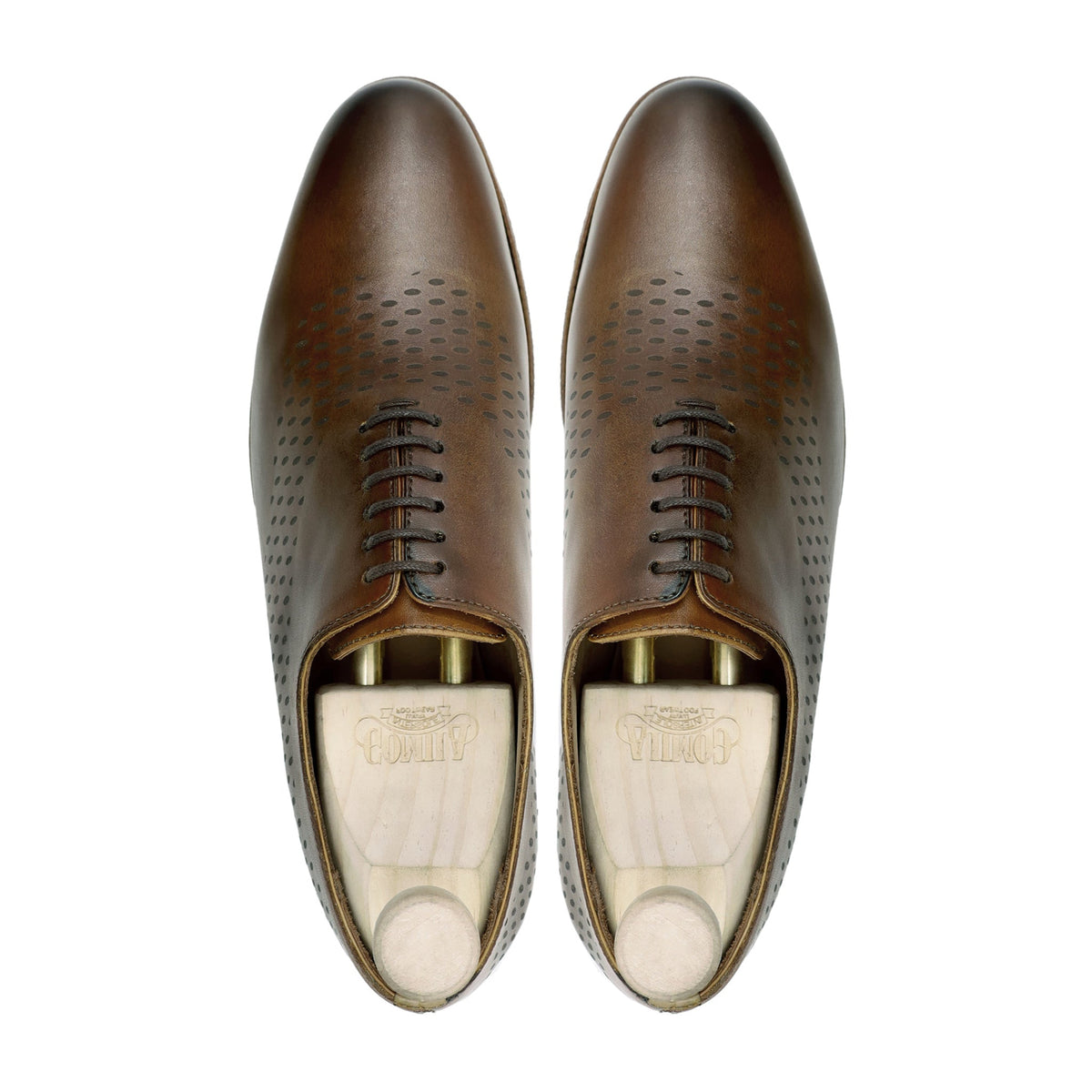Jhung - Men's Brown Calf Leather Wholecut Shoe