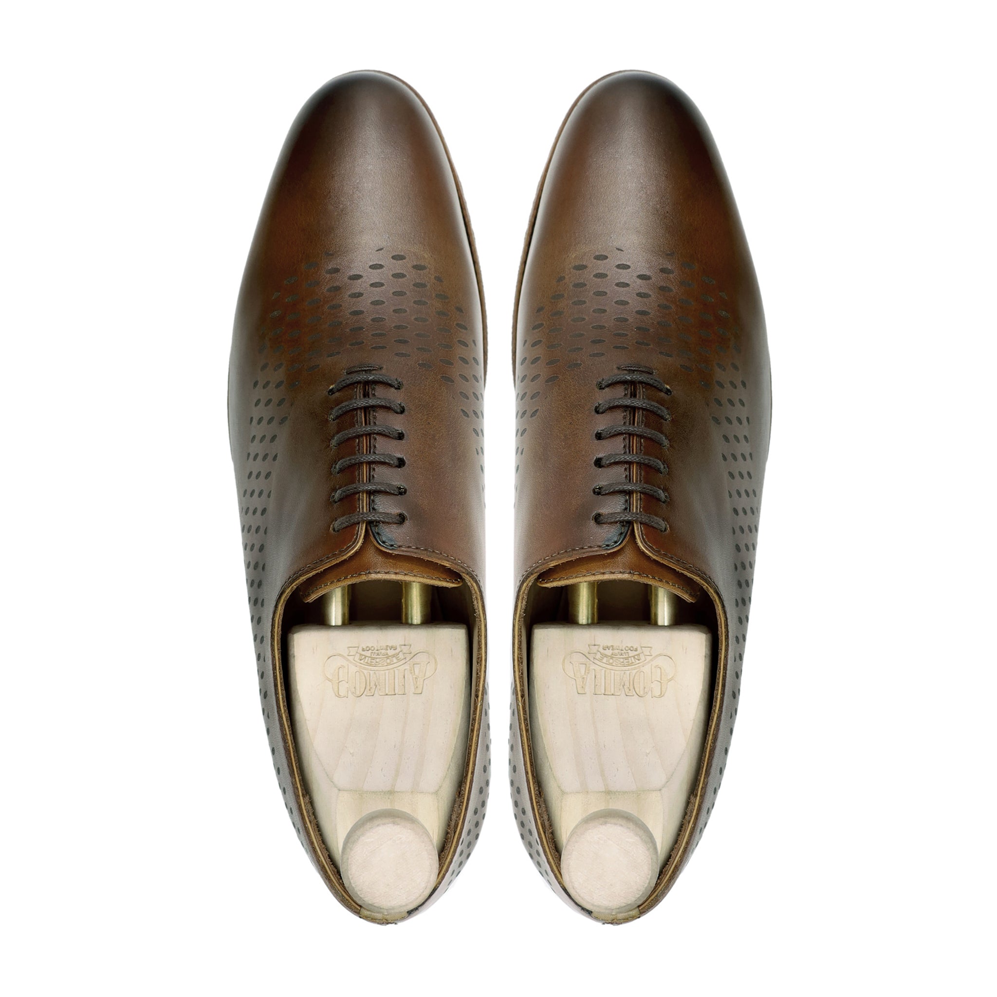 Jhung - Men's Brown Calf Leather Wholecut Shoe