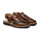 Saya - Men's Burnished Brown Box Leather High Shine Sandal
