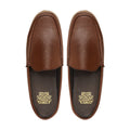 Retro - Men's Brown Pebble Grain Leather Slipper