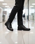 Axton - Men's Black Pebble Grain Leather Boots