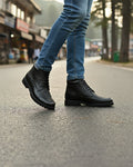 Axton - Men's Black Pebble Grain Leather Boots
