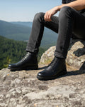 Axton - Men's Black Pebble Grain Leather Boots