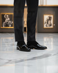 Aristo - Men's Black Patent Leather and Kid Suede Oxford Shoe