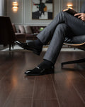 Aristo - Men's Black Patent Leather and Kid Suede Oxford Shoe