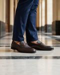 Leory - Men's Dark Brown Pebble Grain Leather Loafer