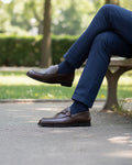 Lexoro - Men's Dark Brown Pebble Grain Leather Loafer