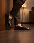 Lexoro - Men's Dark Brown Pebble Grain Leather Loafer