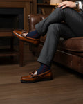 Etom - Men's Burnished Tan Box Leather High Shine Loafer