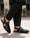 Vinton - Men's Black Patent Leather Sandal