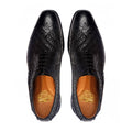Yasnole - Men's Black Calf and Hand Woven Calf Leather Derby Shoe