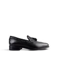 Dubasari - Men's Dark Black Pebble Grain and Hand Woven Calf Leather Loafer