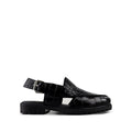 Saul - Men's Black Crocodile Printed Leather Sandal