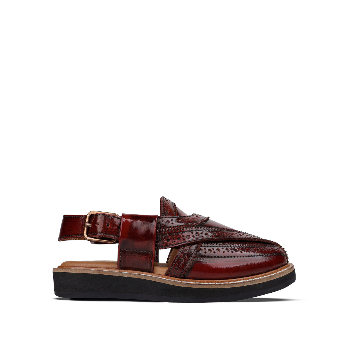Nate - Children’s Oxblood Box Leather Sandal