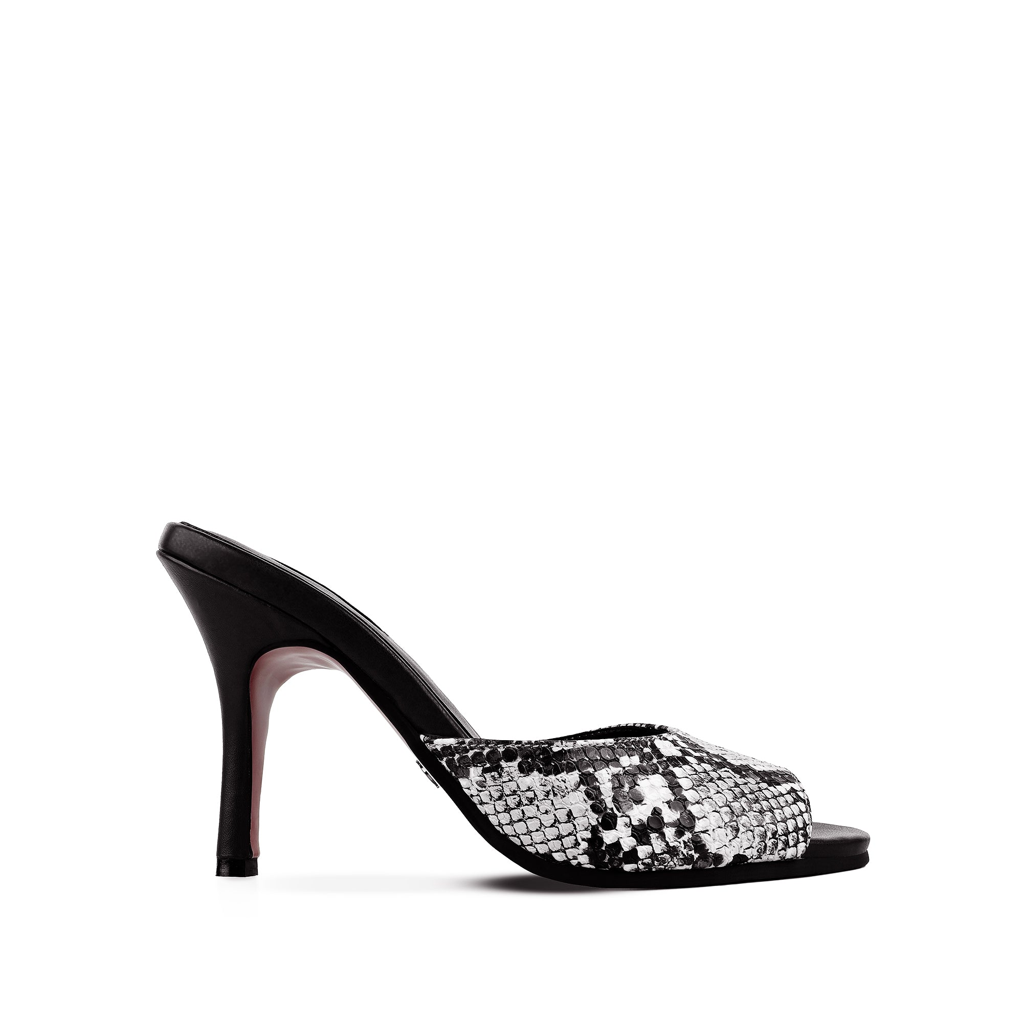 Elira - Women's Black Snake Print 90mm Heels
