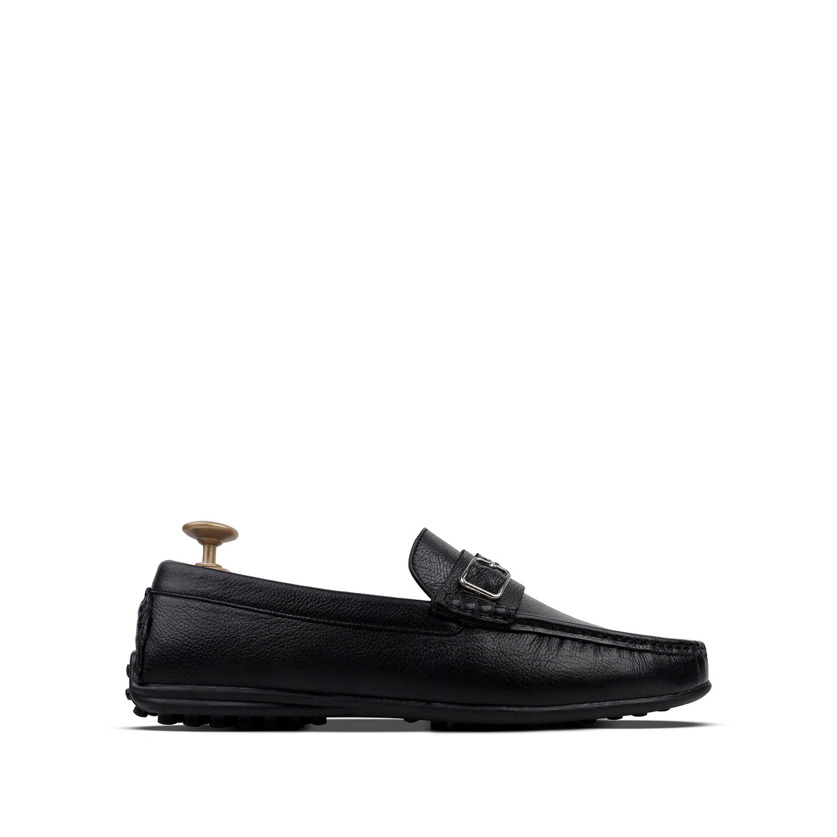 Devin - Men's Black Milled Leather Driver