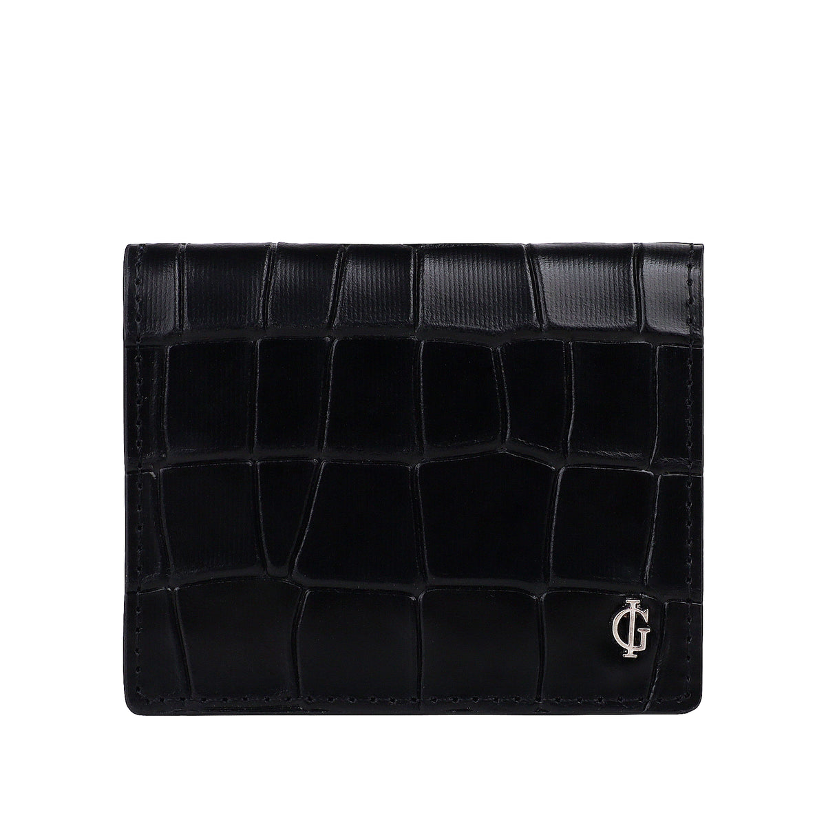 Kade - Black Crocodile Print Card Holder