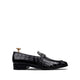 Heath - Men's Black Crocodile Printed Loafer