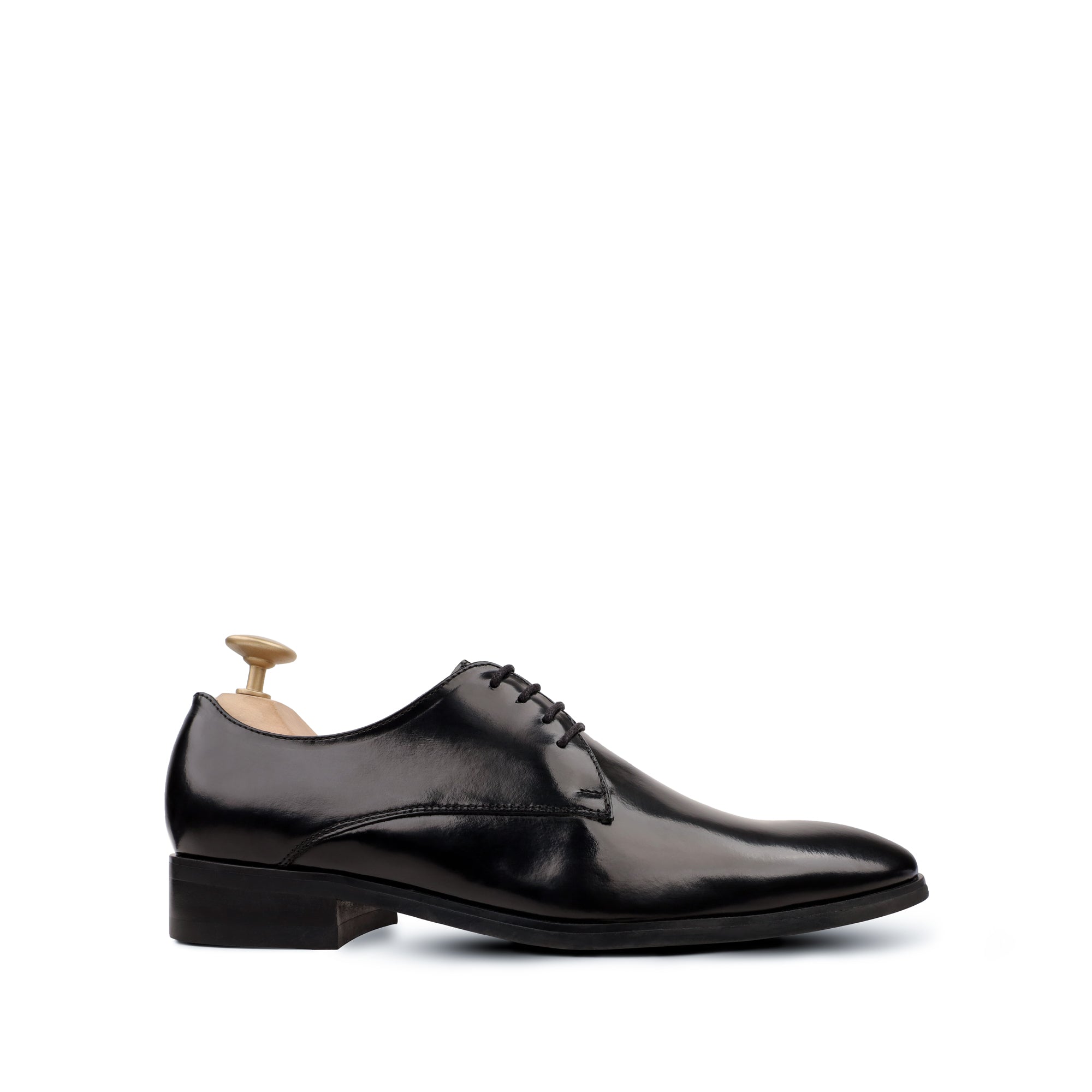 Vicente - Men's Black Leather Derby Shoe